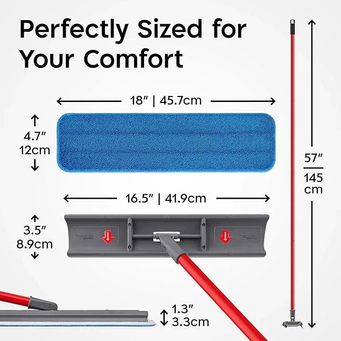 Tyroler Heavy Duty Floor Squeegee for Concrete Floors | 16.5" Squeegee for Floor with 55" 4-Part Handle | Squeegees Broom for Floors | The MoppyShmoppy is The Ideal Squeegees Mop for All Surfaces - NeatNest