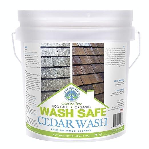 CEDAR WASH Eco-Safe and Organic Wood Cleaner, 10 lb. Container, Clear (WS-CW-10LB) - NeatNest