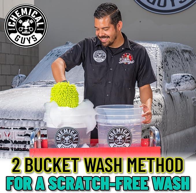 Chemical Guys HOL129 Best Two Car Wash Bucket Kit to Wash & Dry (11 Items Including 3 16 oz. Chemicals) - NeatNest