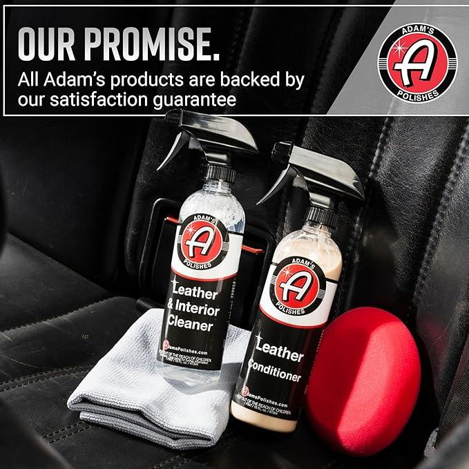 Adam's Polishes Leather Care Kit - Leather Cleaner & Conditioner Car Cleaning Supplies | UV Protection for Interior Accessories Steering Wheel Seat Dash Vinyl Shoe Polish Jacket - NeatNest
