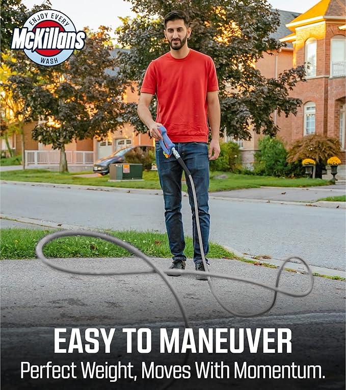 McKillans® QC Installed Pressure Washer Hose 50 ft - Flexible & Kink-resistant - Steel-Braided & Durable- 3/8" QC Pre-Installed Stainless Steel - Power Washer Hose - High Pressure 1/4" Inner Diameter - NeatNest