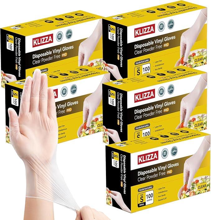 Disposable Vinyl Gloves Clear, Latex & Powder Free, Food Grade Safe for Food Prep Kitchen Cooking Cleaning Salon - NeatNest