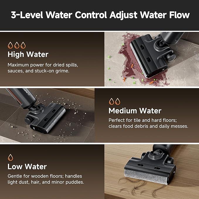 uwant Wet Dry Vacuum Cleaner 180° Lay-Flat Vacuum Mop All in One with 100℃ Hot Water and Air Drying 23000Pa Suction Vacuum Cleaner with Self-Cleaning Anti Odor Triple Edge Electric Mop - NeatNest