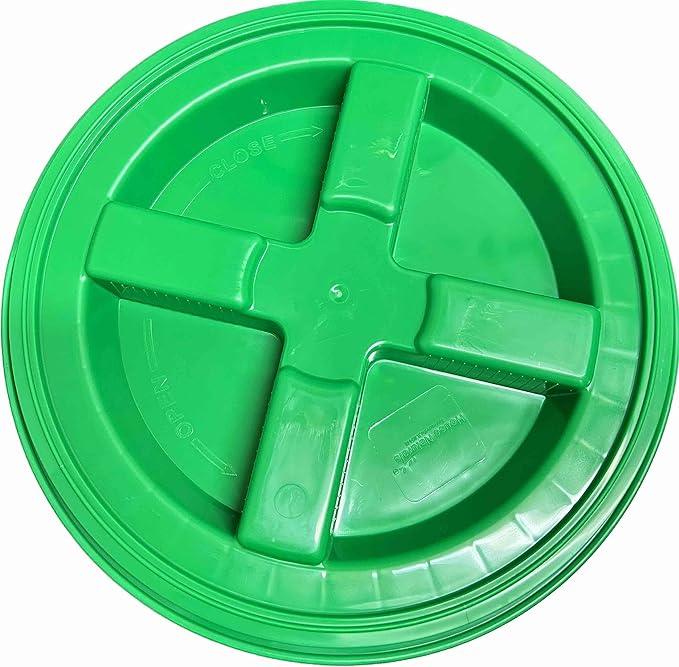 House Naturals 5 Gallon Food Grade Plastic Bucket with Air Tight Screw on Lid Made in USA Container (Green Bucket with Green Lid) - NeatNest