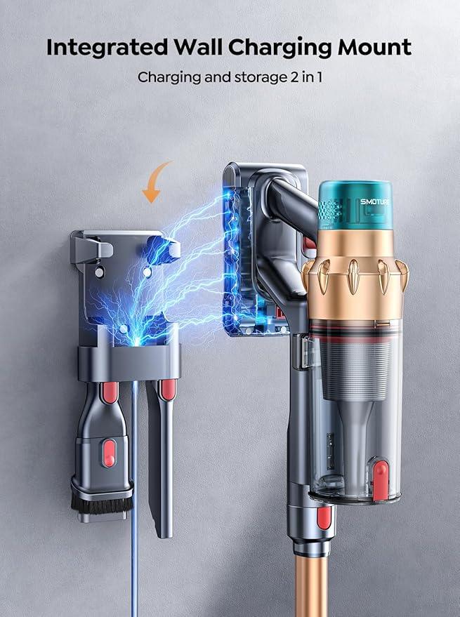 Cordless Vacuum Cleaner, 600W 50KPA 65 Mins Runtime Self-Standing Vacuum Cleaners for Home, Stick Vacuum with Charging Dock Station Removable Battery, Handheld Vacuum for Pet Hair/Carpet/Floor - NeatNest