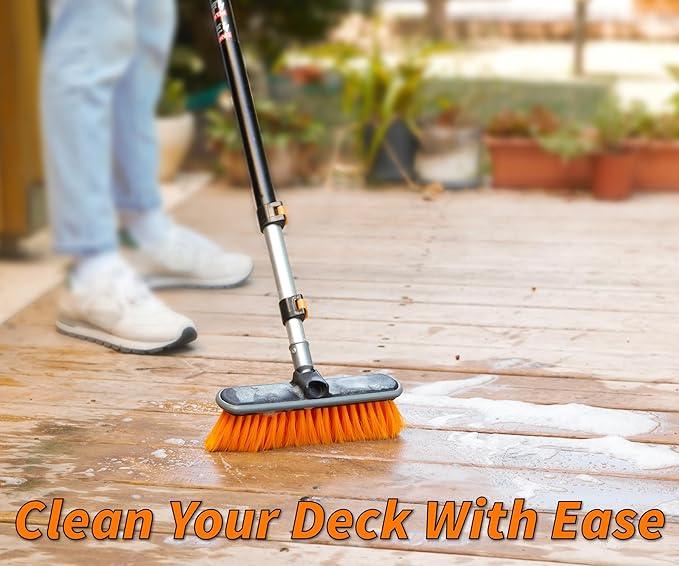 30-Foot Exterior House Cleaning Brush Set with 5-24 ft Extension Pole // Vinyl Siding Brushes with Telescopic Extendable Pole & Window Cleaning Squeegee Tool // The Ultimate Extension Scrub Brush Set - NeatNest
