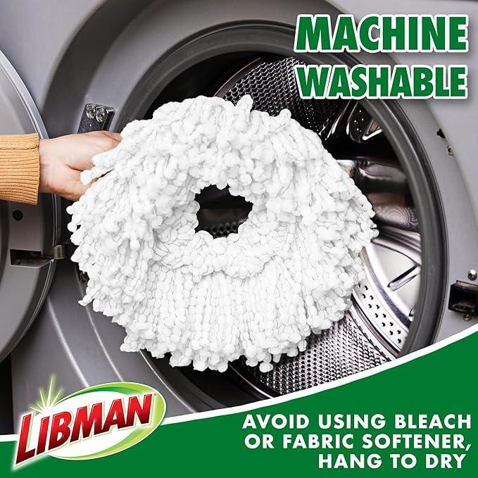 Libman Tornado Spin Mop System with 2 Refill Heads, Microfiber Spinning Mop and Bucket with Wringer Set for Home, Floor Cleaning of Hard-Wood, Laminate, Tile, All Surface Cleaner, 3 Total Mop Heads - NeatNest