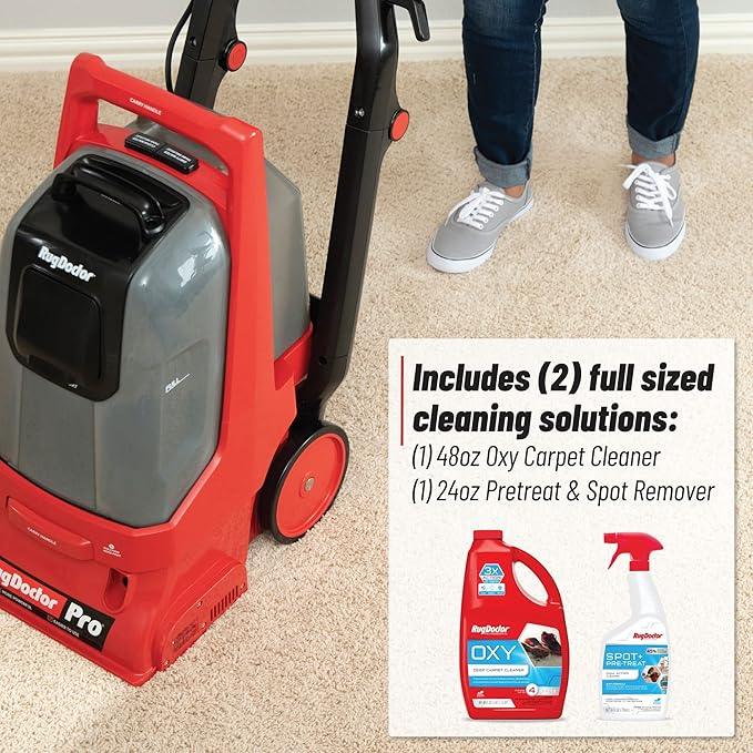 Rug Doctor Pro Deep Commercial Carpet Cleaning Machine, Oxy Bundle, Includes 48 oz. Oxy Cleaning Solution and 22 oz. Professional Oxy Spot & Pre-Treat Cleaner - NeatNest