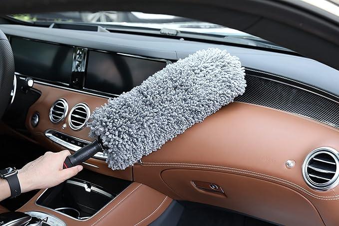 upra Ultimate Car Duster Kit，Best Microfiber Multipurpose Duster,Interior &Exterior Cleaning Tools,Dashboard Detailing Brush,Scratch Lint Free,Pollen Removing,extendable Handle,Tuck,SUV,RV,Set of 4 - NeatNest