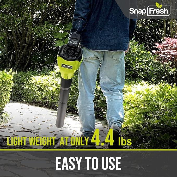 SnapFresh Leaf Blower Cordless - 350 CFM Electric Leaf Blower with 4.0Ah Battery & Fast Charger - Lightweight & 2-Speed - 20V Battery Powered Leaf Blowers for Lawn Care/Yard/Garden/Patio - NeatNest