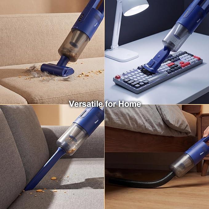 Handheld Vacuum Cordless, 5-in-1 Car Vacuum Portable Cordless 30 Mins Rapid Rechargeable Hand Vacuum Brushless Motor 19000Pa Strong Suction, Dust Busters for Car Home with 4 Nozzles, Blue - NeatNest