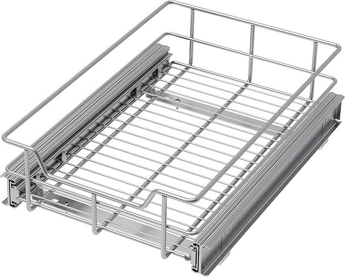 Pull Out Cabinet Organizer 11" W X 17" D, Slide Out Drawers For Kitchen Organizers and Storage, Pull Out Drawers For Cabinets Capacity Heavy Duty Caddy, Cabinet Shelves Chrome-Plated, Bathroom Pantry - NeatNest