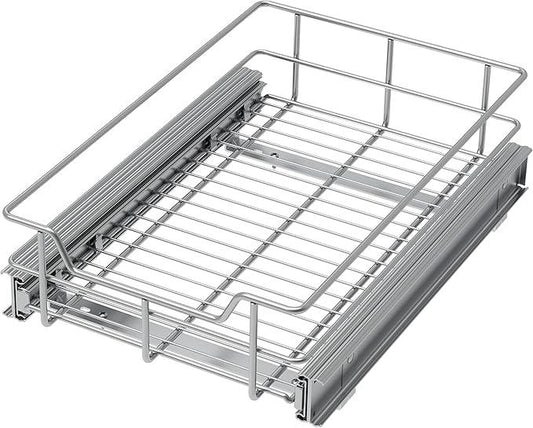 Pull Out Cabinet Organizer 11" W X 17" D, Slide Out Drawers For Kitchen Organizers and Storage, Pull Out Drawers For Cabinets Capacity Heavy Duty Caddy, Cabinet Shelves Chrome-Plated, Bathroom Pantry - NeatNest