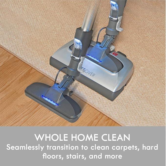 Kenmore Elite 21814 Pet Friendly CrossOver Lightweight Bagged HEPA Canister Vacuum with Pet PowerMate, Extended Telescoping Wand, Retractable Cord, 2 Floor Nozzles, and 4 Cleaning Tools-Silver/Gray - NeatNest
