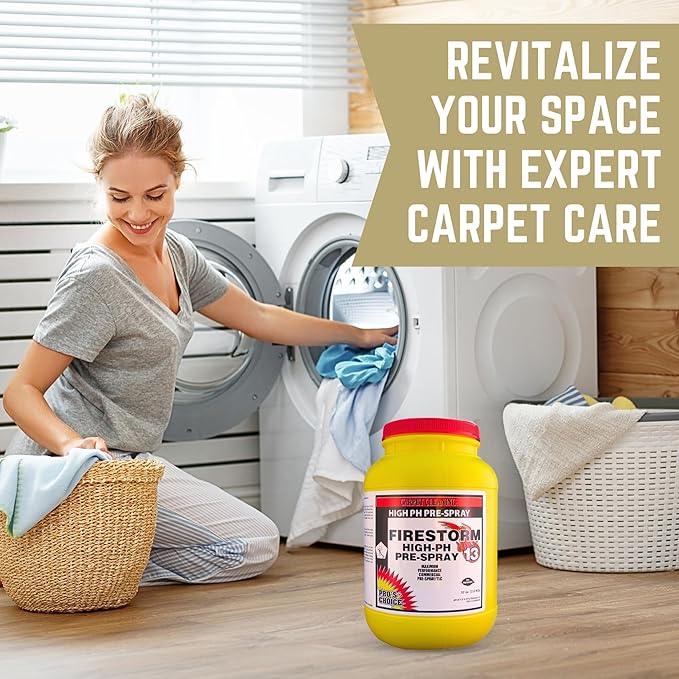 Pro's Choice Carpet Pretreatment Spray Firestorm - Heavy Duty Carpet Cleaner Solution - High pH Rug Stain Remover Spray - Soiled Rug Cleaner Spray - Quality Pre Carpet Cleaning Spray/TLC (92 Oz) - NeatNest