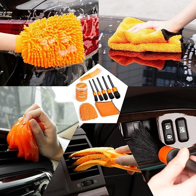 Viewsun 20PCS Car Cleaning Kit, Car Interior Detailing Kit with High Power Handheld Vacuum, Auto Detailing Drill Brush Set, Cleaning Gel, Complete Car Wash Kit Supplies for Deep Cleaning - NeatNest