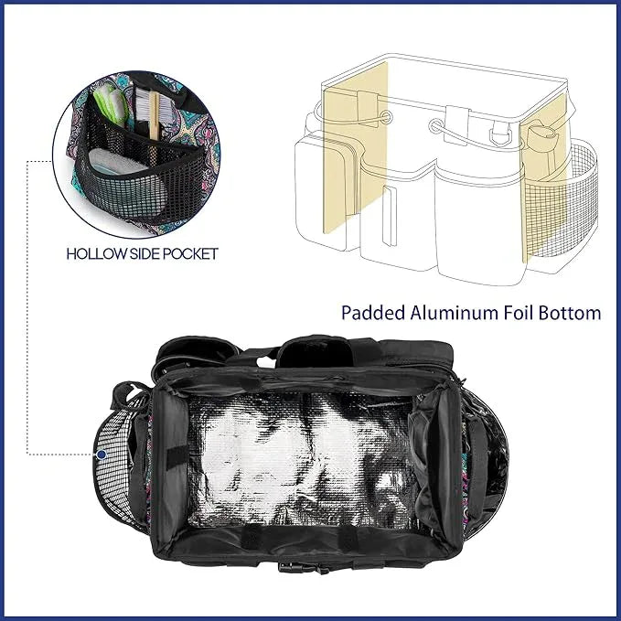 LoDrid Large Professional Cleaning Caddy with Detachable Divider, Supply Organizer with Handle and Shoulder Strap, Cleaning Bags for Housekeepers & Cleaners, Totem - NeatNest