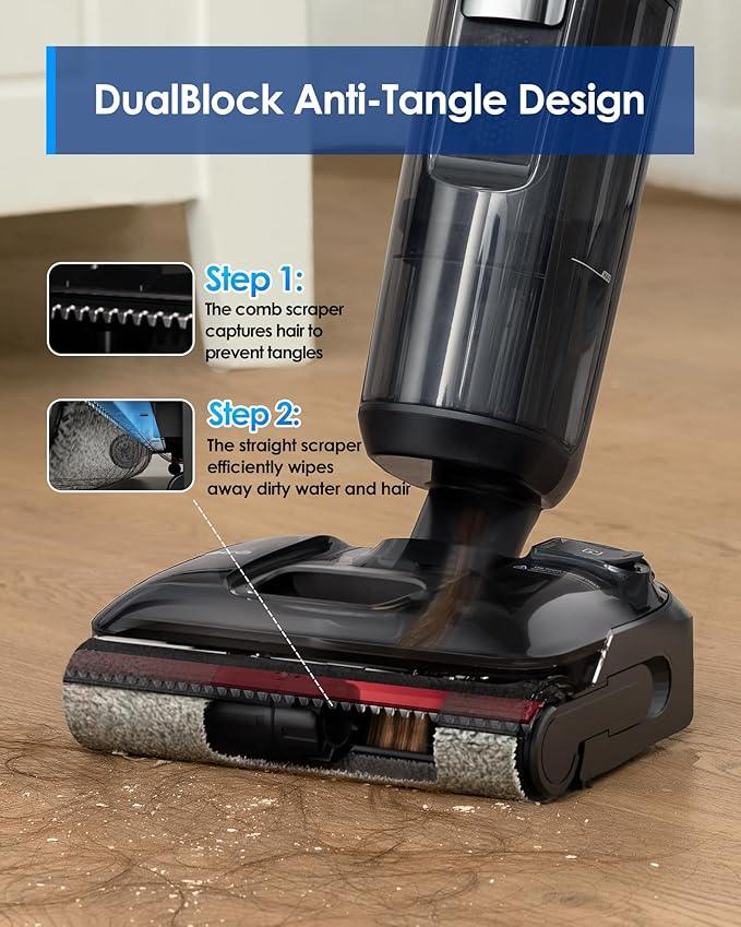 Tineco Floor ONE S7 Stretch Ultra Cordless Wet Dry Vacuum Cleaner, 180°Lay-Flat Anti-Tangle Design, 50 Minutes Runtime, 185℉ Flashdry Self-Cleaning, Dual-Sided Edge Cleaning Floor Cleaner - NeatNest