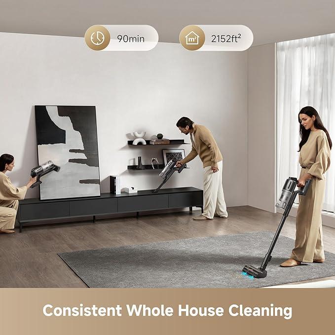 DREAME Cordless Stick Vacuum Cleaner Z30 Essential, 210AW Suction with Big Dust Cup, Up to 90 Mins, 99.99% Filtration Efficiency, HEPA H14 Filter, Dust Reveal Technology, Multi-Surface Vacuuming - NeatNest