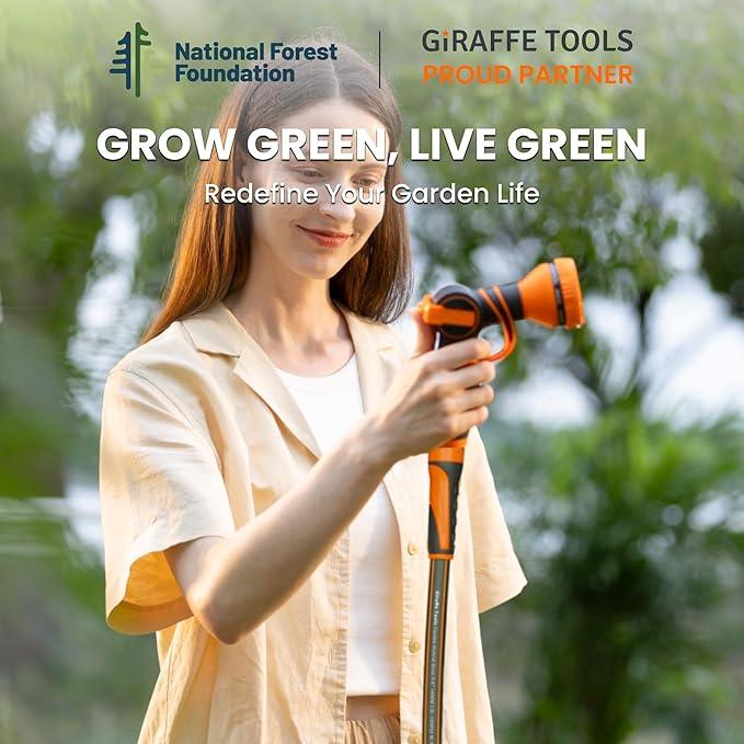 Giraffe Tools Garden Leader Hose 5/8 inch x 5ft, Short Water Hose Heavy Duty, Flexible, Lightweight Hybrid Hose with Swivel Handle, Male to Female Fittings - NeatNest