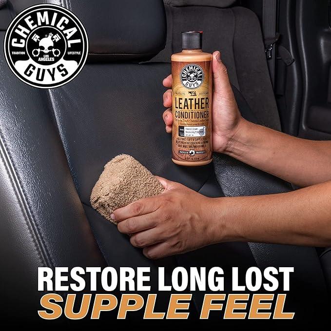 Chemical Guys Complete Leather Cleaner and Conditioner Detailing Kit with Total Interior, for Cars, Home, Office, and More (Works on Natural, Faux Leather and More) 9 Items - HOL412 - NeatNest