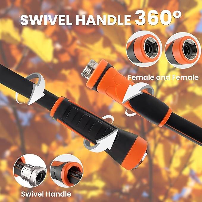 Giraffe Tools Garden Leader Hose 5ft x 5/8", Short Water Hose Heavy Duty, Flexible, Lightweight Hybrid Hose with Swivel Handle, Double Female Fittings, Burst 600 PSI - NeatNest
