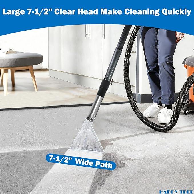 Happy Tree Universal Fit All Brands' Shop Vacs with 2-1/2"&1-7/8"&1-1/4" Adapter Clear Extractor Accessory for Upholstery & Carpet Cleaning & Car Detailing, Shop Vac Extractor Attachment Hose Kit - NeatNest