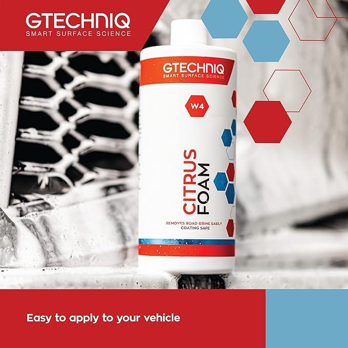 Gtechniq - W4 Citrus Foam - High Content Foaming Agent, Removes Dirt and Road Grime, Non-Caustic Formula, Maximum Gloss Retention Snow Foam (1 Liter) - NeatNest