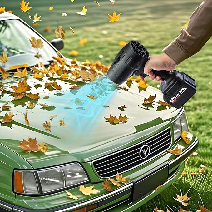 Electric Cordless Leaf Blower, Portable Dust Hand Held Blowers, 2 Pack 4000mAh Battery Powered and Charger, Lightweight Handheld Blower for Lawn Care, Patio Cleaning & Blowing Drying - NeatNest