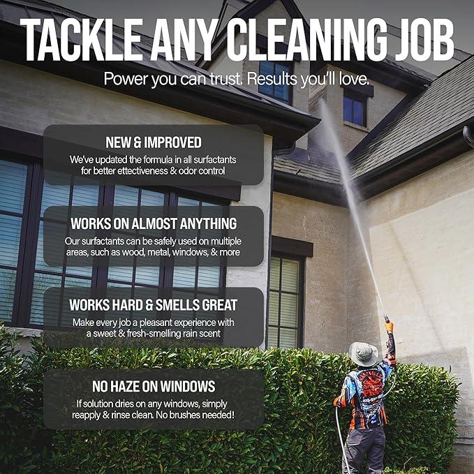 Southeast Softwash Southern Swag - Professional Exterior House Cleaner, Siding Cleaner & Roof Wash Surfactant for Pressure Washing & Soft Wash Applications | Fresh Rain Scent, 1 Gallon (4 Pack) - NeatNest