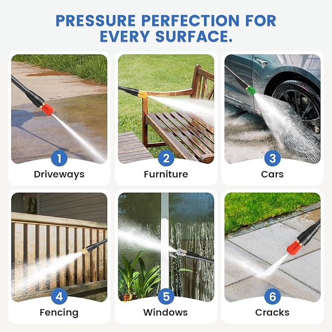 Electric Pressure Washer 5000 PSI 3.8GPM Power Washer with 33FT Hose and 4 Nozzles for Cars/Fences/Driveways/Home/Patios Cleaning, Blue - NeatNest