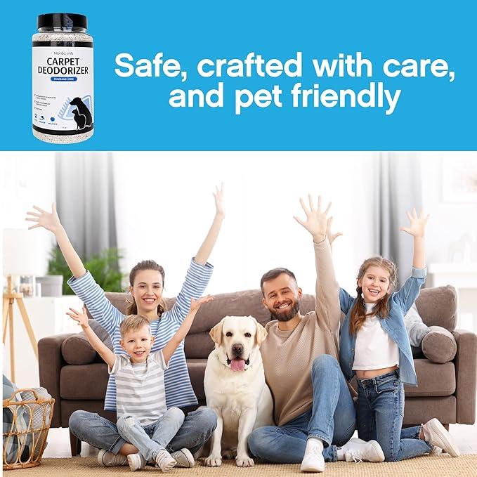 NonScents Carpet & Rug Odor Eliminator - Safe & Fragrance-Free Pet Carpet Deodorizer - Cat and Dog Smell Neutralizer - Removes Pet Urine Odors - Fresh Scent Powder in Pet Areas at Home - NeatNest
