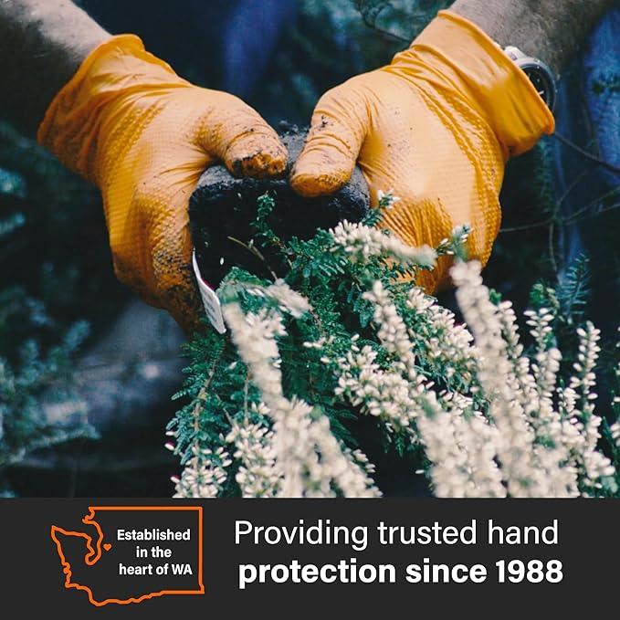 GLOVEWORKS HD Orange Nitrile Disposable Gloves 8 Mil Raised Diamond Texture, 100 - NeatNest