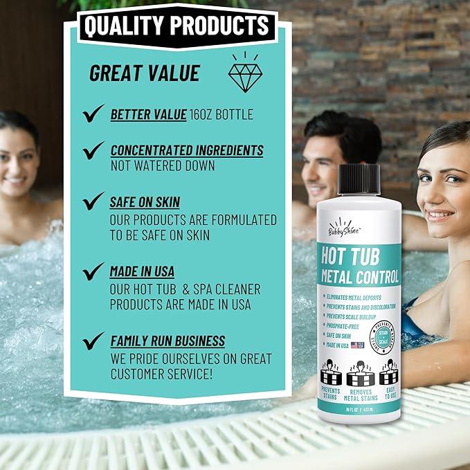 Hot Tub Metal Remover - Spa Metal Gone Hot Tub Cleaner, Metal Out Spa Remover for Hot Tub, Stain and Scale Control Cleaner Chemicals - NeatNest