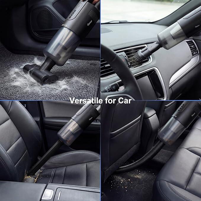 Handheld Vacuum Cordless, 5-in-1 Car Vacuum Portable Cordless 30 Mins Rapid Rechargeable Hand Vacuum Brushless Motor 19000Pa Strong Suction, Dust Busters for Car Home with 4 Nozzles, Black - NeatNest