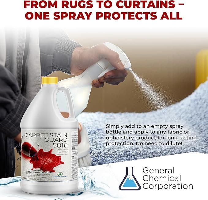 General Chemical Stain Shield Spray - Safe Fabric Protector Spray and Stain Guard 5816 for Upholstery, Carpets, Rugs, Drapes & More - Impermeable Protectant Spray for Outdoor & Indoor Use - 1 Gallon - NeatNest