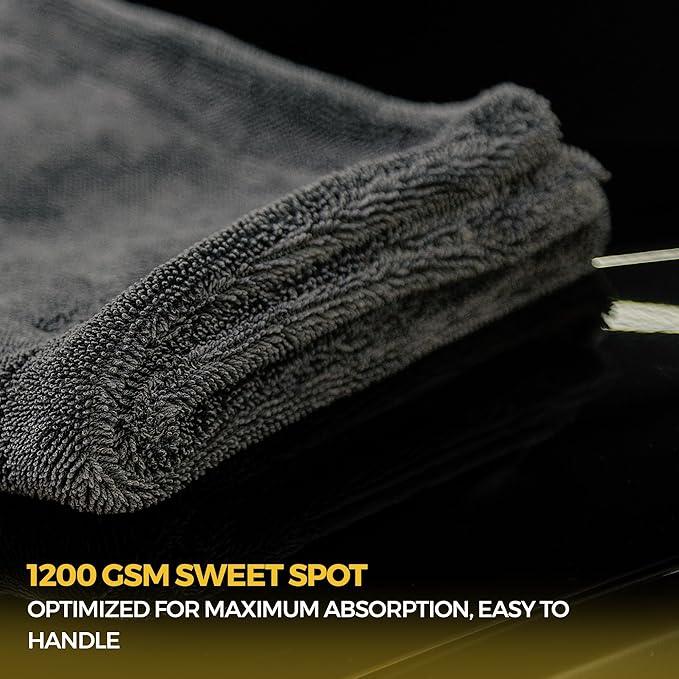 The Giant Giant 24"x36" Car Drying Towel – Ultra Absorbent 1200 GSM Twisted Loop Microfiber, Scratch-Free, Streak-Free, 70/30 Korean Blend – Includes Wash Mitt & Glass Towel for Auto Detailing - NeatNest