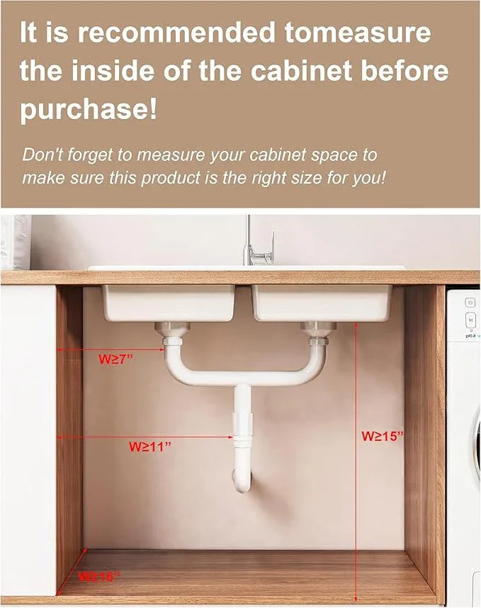 UMDONX Under Sink Organizer 2-Pack Adjustable Bathroom Under Sink Pull-Out Organizer with 5 Adjustable Heights for Kitchen, Bathroom & Laundry Storage - NeatNest