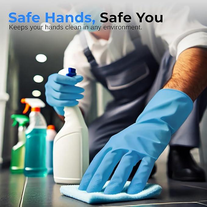 Serenelife Soft Industrial Gloves, Nitrile and Vinyl Gloves, Powder-Free, Textured Grip, Ideal for Cleaning, Food Service, Automotive, Household Work - NeatNest
