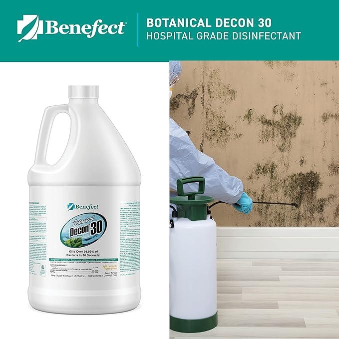 Benefect Botanical Decon 30 Disinfectant Cleaner - All Natural Formula for Effective Cleaning Power - Ideal for Restoration Jobs & Water Damage - 20476 - 1 Gallon - NeatNest