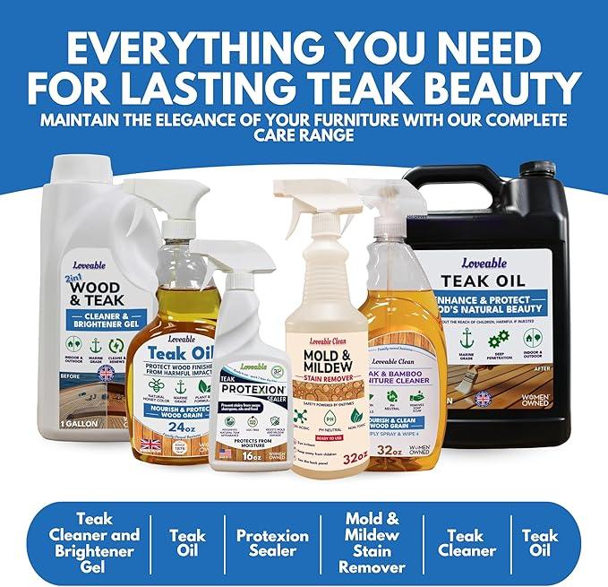 EcoDecors Teak Cleaner Protective Teak Wood Restorer Eco Household Wood Furniture Cleaner Spray bottle For Hardwood & Bamboo Furniture – Certified EPA Safer Choice - 32 oz - NeatNest