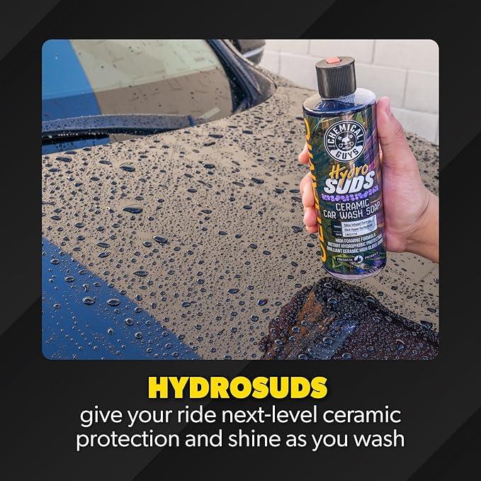 Chemical Guys HydroSuds Ceramic SiO₂ Shine High Foaming Car Wash Soap - Foam Cannon Soap, Works with Foam Guns or Bucket Washes for Cars, Trucks, Motorcycles, RVs, and More, Berry Scent - 16 oz - NeatNest