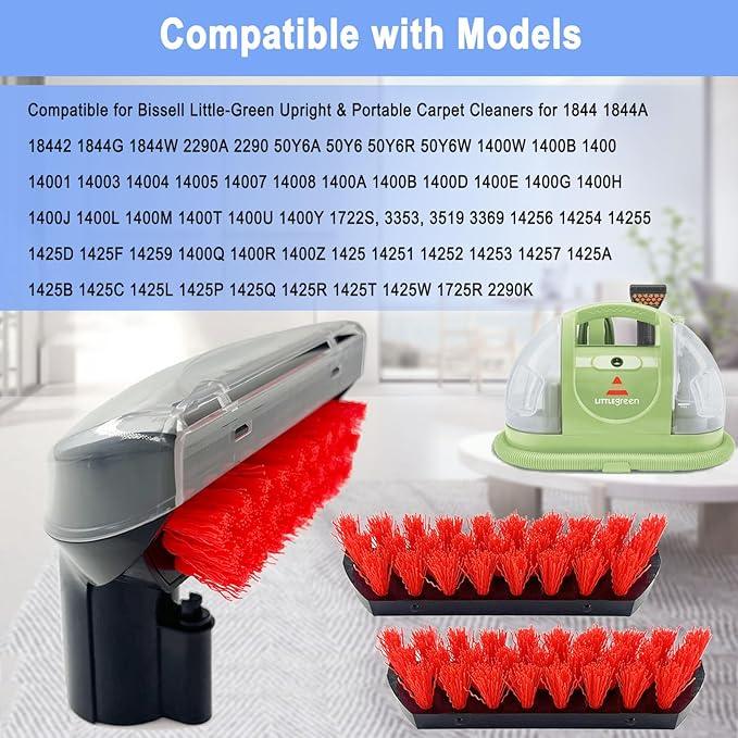 Upgraded 1400B Little Green 5.3" Detachable Tough Stain Brush Tool Replacement for Bissell Little-Green Upright &Portable Carpet Cleaners for 1400B 4075 3860 1425 2458 3194 3353 Series,1+2 Brush,Black - NeatNest