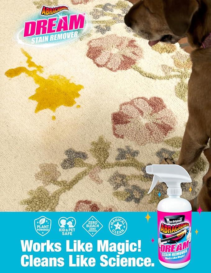 Abracadabra® Dream Stain Remover - 16oz Instant Stain Treatment for Fresh Spills & Set-In Stains, Kid & Pet Safe, Zero Bleach or Peroxide - For Clothing, Upholstery & Carpet - The Perfect Prewash-3 Pk - NeatNest