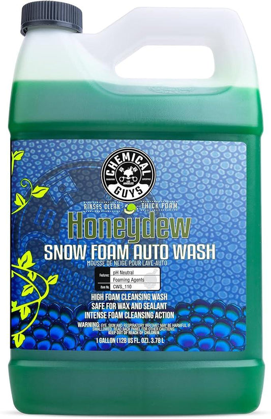 Chemical Guys Car Wash Soap for Foam Cannon or Bucket, Honeydew Snow Foam Car Wash Soap for Trucks, Motorcycles, RVs & More, Super Suds, Honeydew Scent - 128 oz (1 Gallon) - NeatNest