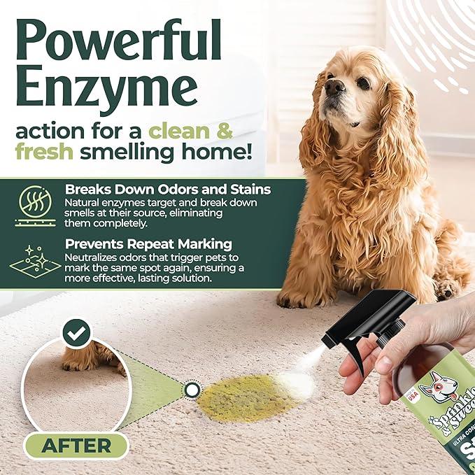 Sprinkle & Sweep Pet Accident Cleanup for all Hard Surface - Non Toxic Quick Pet Mess Cleaner & Odor Remover for Urine, Poop, Vomit, Diarrhea & Potty Training (1Bag + Sweepr Kit + 1 Spray) - NeatNest