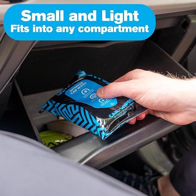 Fortress Car Interior Wipes with Microfiber Cloth (25 ct, Pack of 16) for Car Interior Cleaning, Dashboard, Seats, Detailing, and Steering Wheel [Travel Size] Skin-Safe Car Interior Cleaner Supplies - NeatNest