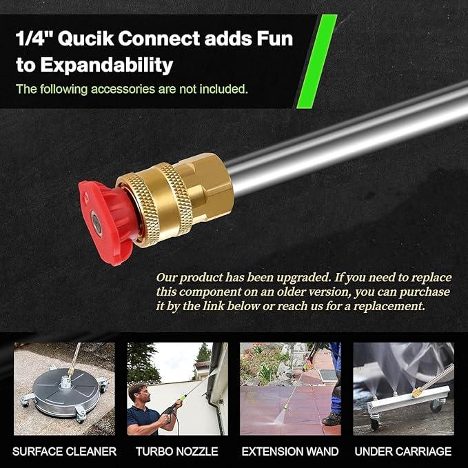Pressure Cleaner High Power Cleaner with 33ft Pressure Hose, 4 Nozzle and Soap Bottle for Car, Fence, Patio (Light Green) - NeatNest