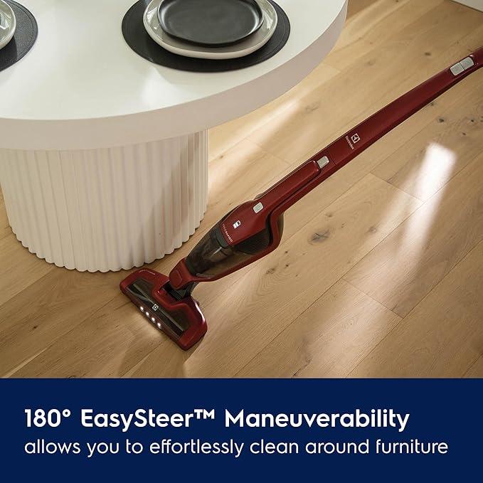 Electrolux Ergorapido Pet Cordless 2-in-1 Vacuum Cleaner with Motorized Pet Nozzle for Easy Pet Hair Removal, 48-Minute Run Time, 2 Power Modes, Chili Red - NeatNest