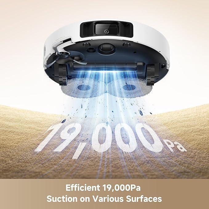 Mova P50 Ultra Robot Vacuum Cleaner with Flexible Mop, 19,000 Pa Suction Power with Anti-Tangle Brush, Corner and Edge Cleaning, 167℉ Automatic Cleaning & Self-Drying & Cleaning, Auto Empty & Refill - NeatNest